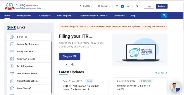 Link PAN with Aadhar on e-Filing Portal of Income tax department